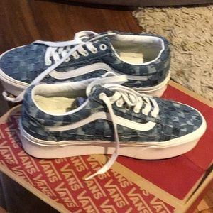 VANS blue denim patchwork, women 9.5